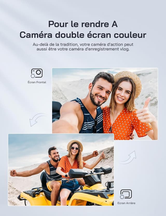 Detalle de WOLFANG 4K 60FPS GA400 – Caméra sport étanche 20 MP WiFi, grand angle 170° avec EIS