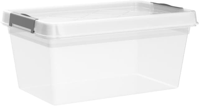 Detalle 2 de ATHLON TOOLS 4× 5-L Aufbewahrungsboxen mit Deckel – transparente, lebensmittelechte Plastikboxen stapelbar mit Verschlussclips