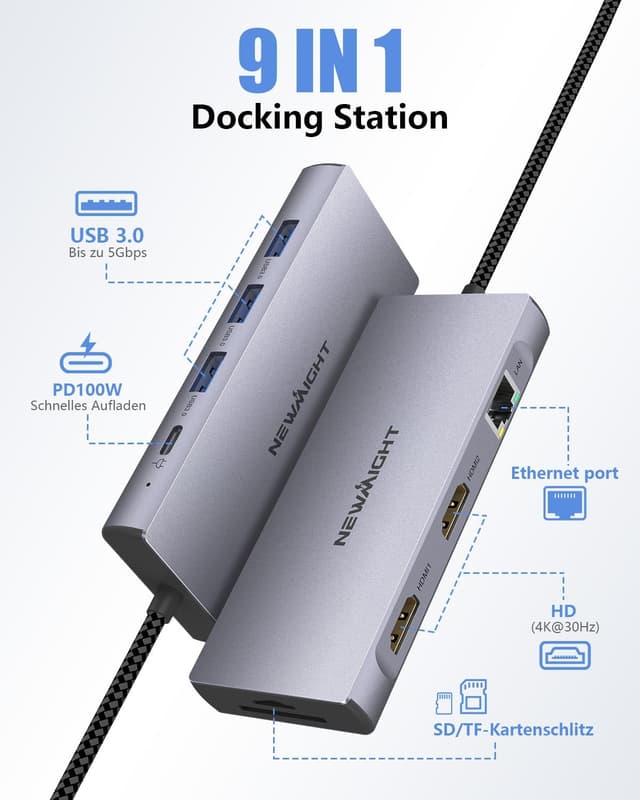 Detalle 2 de Newmight Docking Station Dual 100W