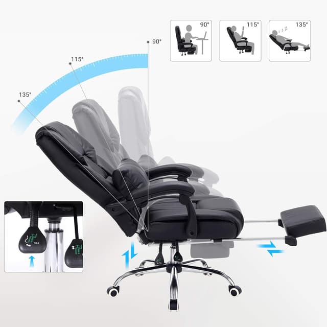 Thumbnail 3 de SONGMICS OBG71BUK office chair with footrest