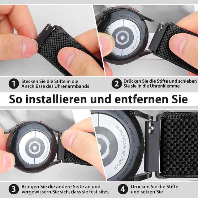 Detalle de SHIJZWD Uhrenarmband mit Schnellverschluss 18 mm