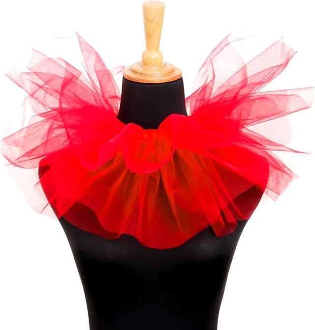 Detalle de TaleMoon Gerüschter Tüllkragen 38 cm 🎭