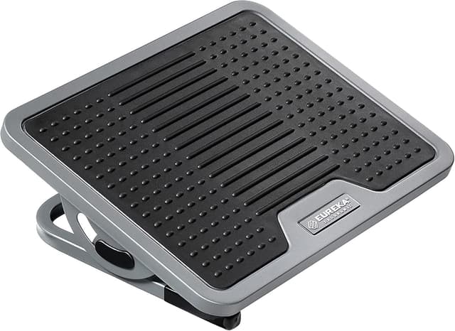 Detalle de EUREKA ERGONOMIC adjustable under-desk foot rest with massage surface (black & grey)