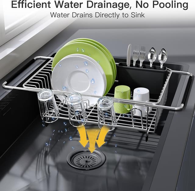 Thumbnail 5 de JASIWAY Dish Drying Rack 15.5–23.2 in 🍽