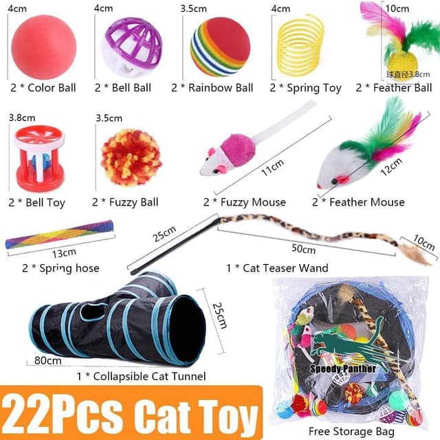 Thumbnail 1 de Speedy Panther 22 Pcs Cat Toys kit