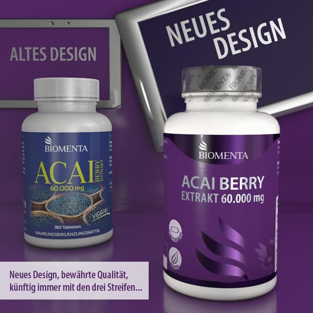 Thumbnail 1 de BIOMENTA Acai Beeren 60.000 mg Tabletten đ