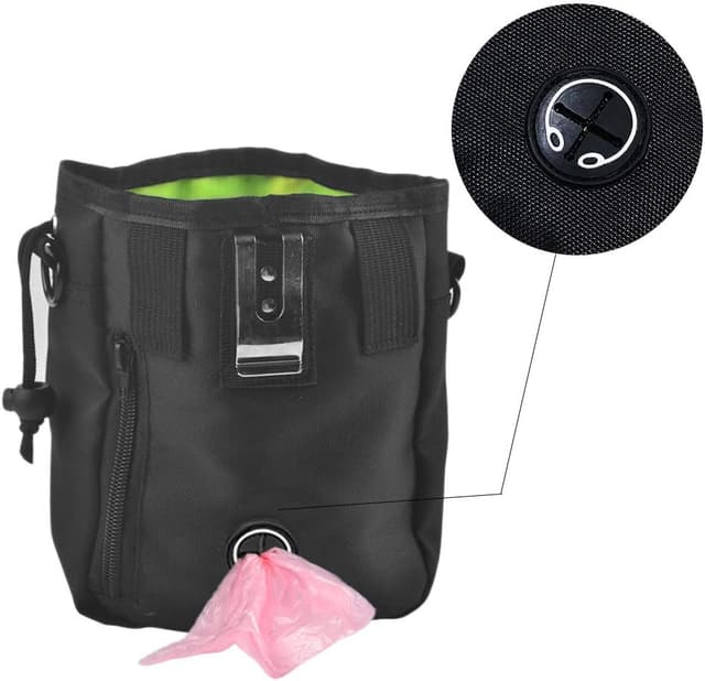 Detalle 2 de Andiker Dog Treat Pouch all-in-1 training bag with clicker and biodegradable waste bags (black)