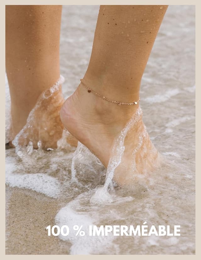 Detalle de Chaîne de pied GD GOOD.designs avec plaque ou pendentif à l’infini (pièces en rosé) – ajustable et pensée pour la peau