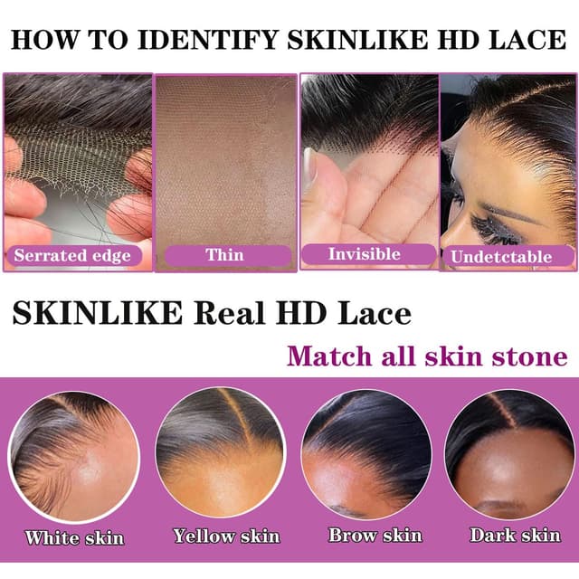 Detalle 2 de Mnador 2x6 SKINLIKE HD Lace Closure (Deep Parting, Straight, 16in) Brazilian Virgin Human Hair