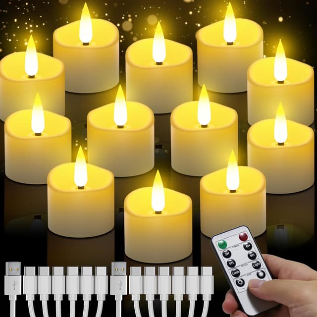 Imagen de daphomeu Candele LED ricaricabili 12 🕯 en OfertitasTOP