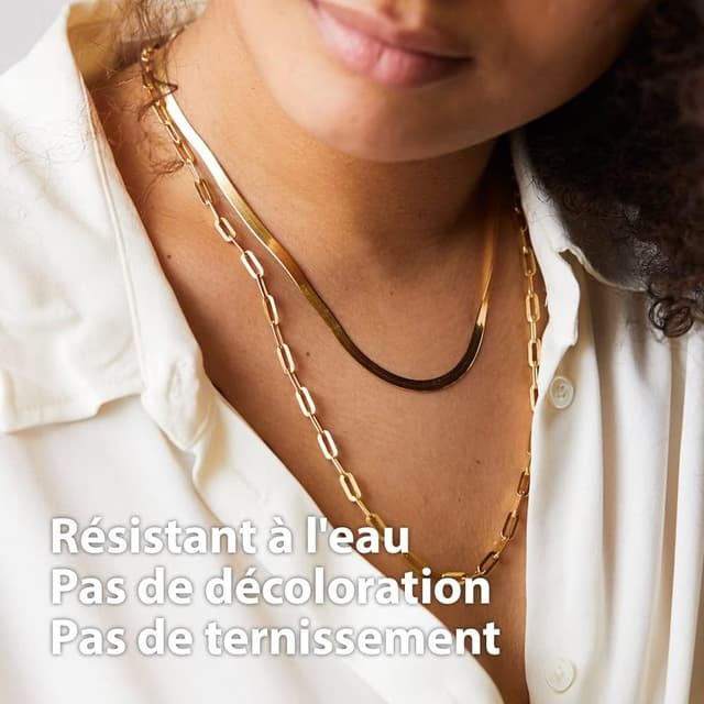 Detalle de BONNYBIRD Collier femme en acier inoxydable 316L avec pendentif globe terrestre rotatif (40–45 cm)