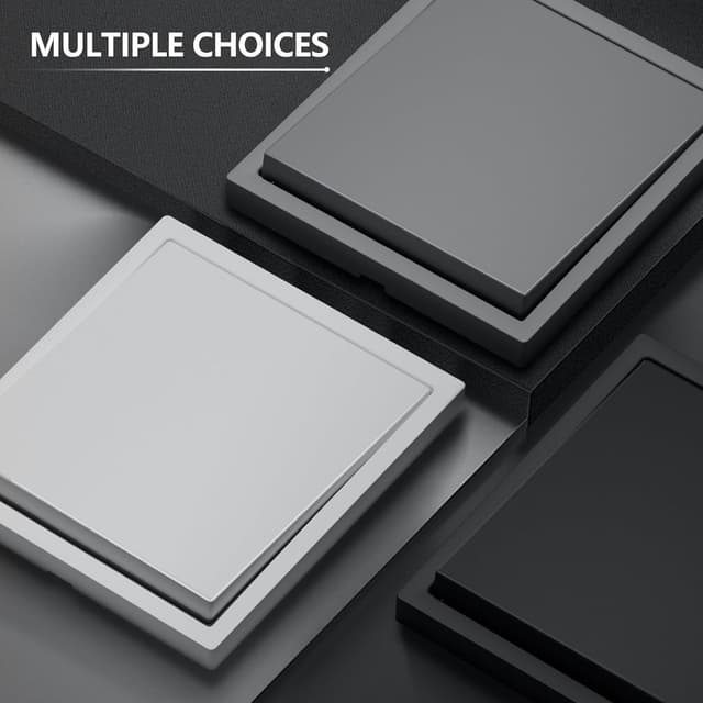 Thumbnail 6 de BSEED Lichtschalter Unterputz 1-fach 1-Wege + 1-fach 1-Wege mit PC-Rahmen, weiß