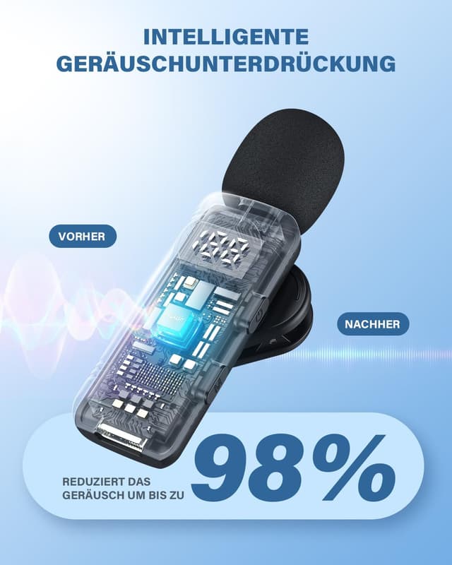 Detalle 2 de Kabelloses Lavalier-Mikrofon Mini Clip-On 7h 🎤