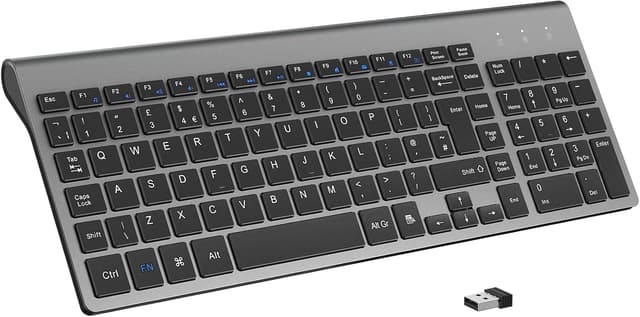 Detalle de Cimetech Wireless Keyboard (2.4G) with Numeric Keypad – silent ergonomic USB keyboard for Windows PCs and laptops
