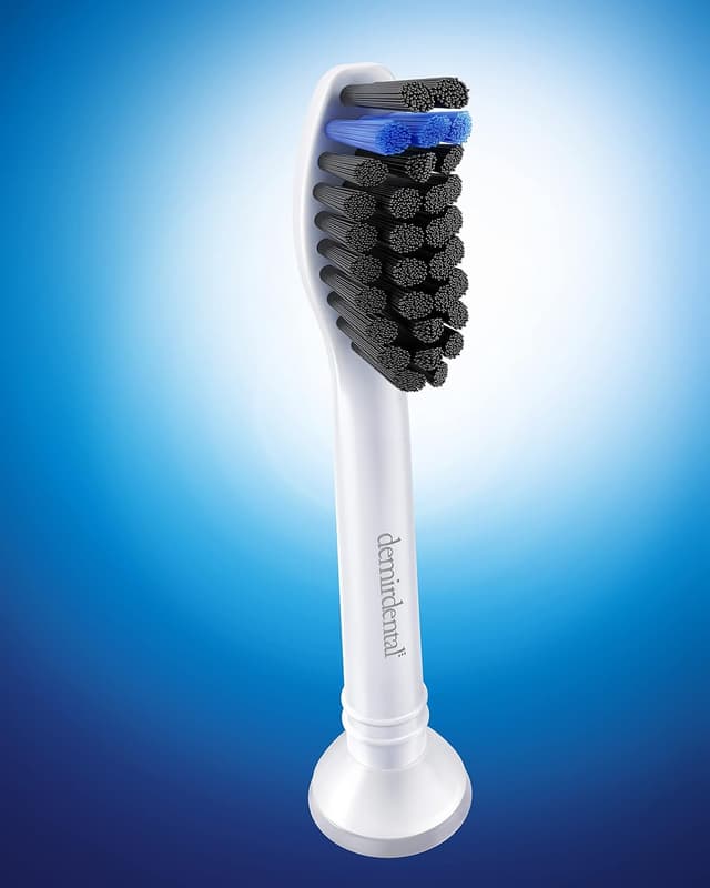 Detalle 2 de demirdental 8 Pack testine ricambio compatibili Philips Sonicare (HX9058) con carbone attivo, dure e bianche
