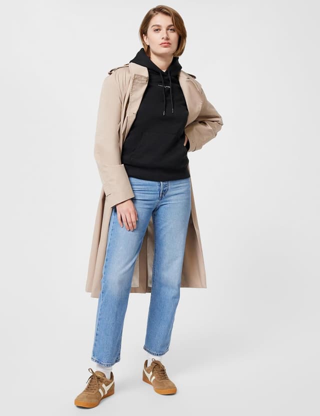 Detalle 2 de Tommy Jeans Damen Hoodie Linear mit Kapuze – lässiger Pullover mit Tunnelzug