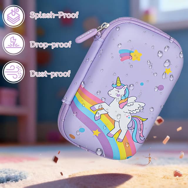 Detalle de Leayjeen Kids Smart Phone Bag (Bag Only) Purple – EVA protective carry case with strap and handle