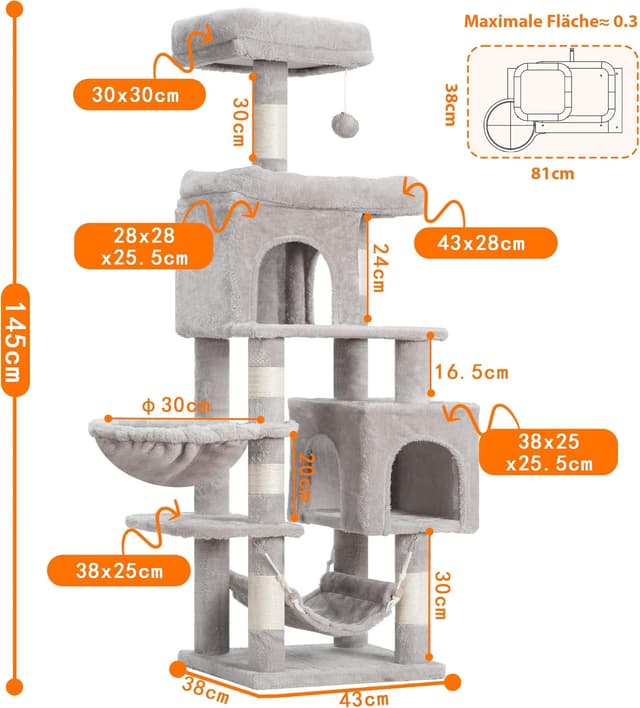 Thumbnail 5 de Heybly Árbol para Gatos 145 cm