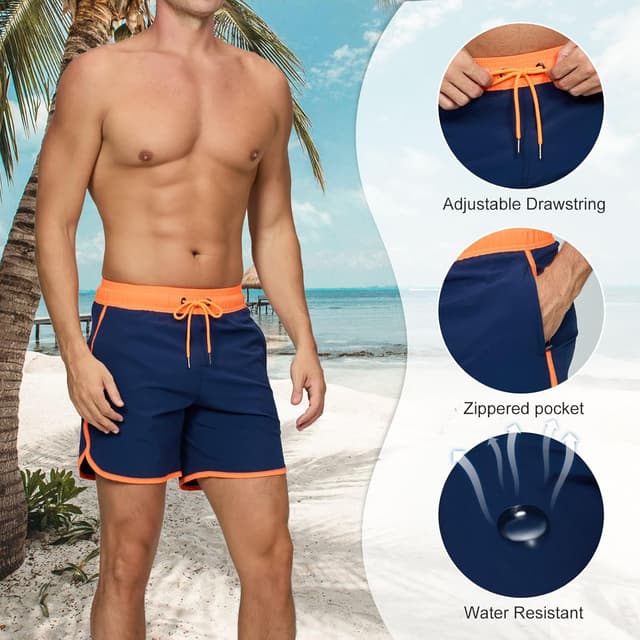 Detalle de TMEOG Costume Uomo da Mare: pantaloncini da bagno con tasche e coulisse