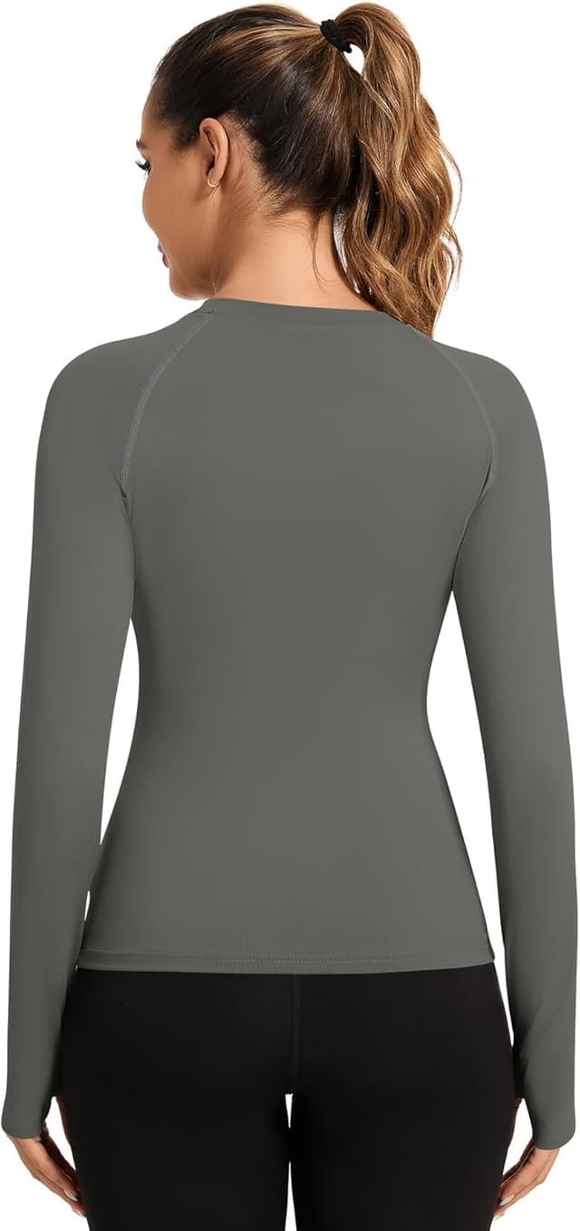 Detalle de Rapbin Women’s Gym Tops Workout T-Shirt (Quick-Dry, Breathable, Thumbholes) – Short Sleeve Athletic Top