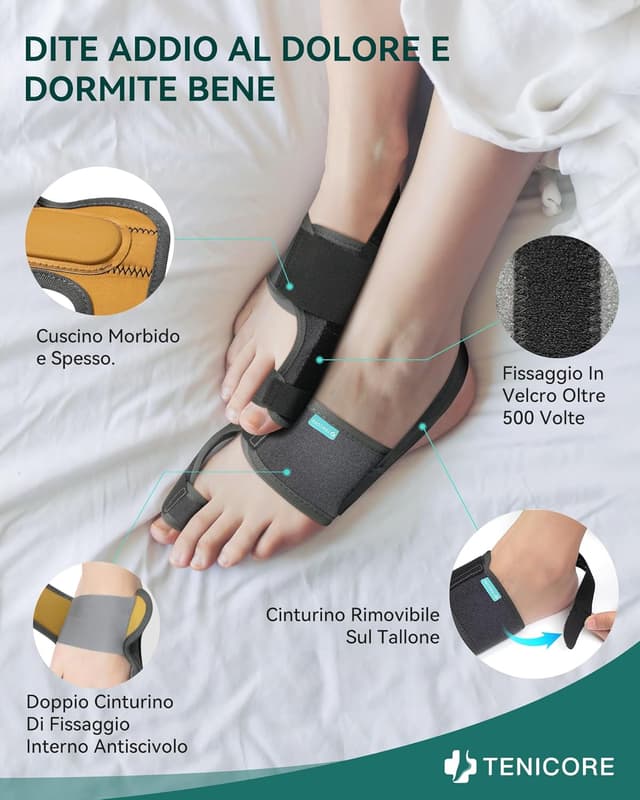 Detalle 1 de TENICORE Aggiornamento Alluce Valgo Correttore con 2 Barre Angolari 0°/10°