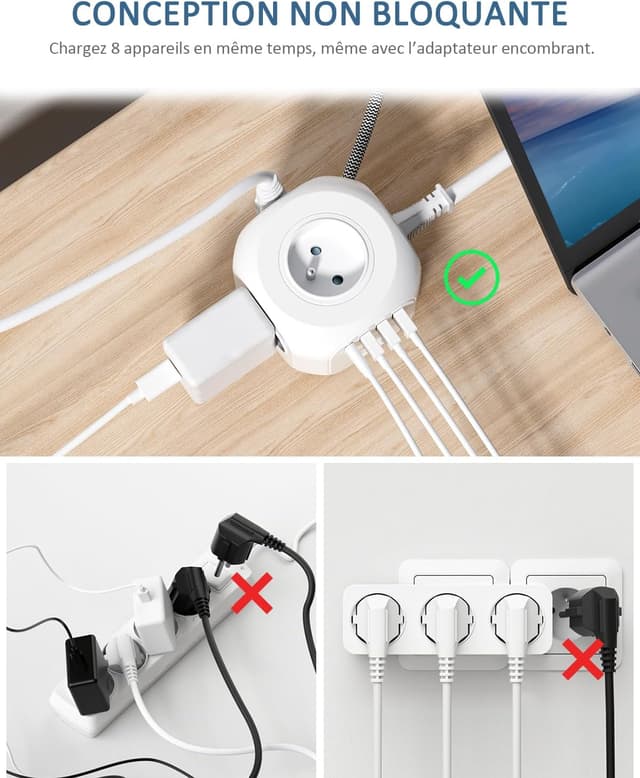 Thumbnail 3 de LENCENT Cube rallonge 3M 8 en 1