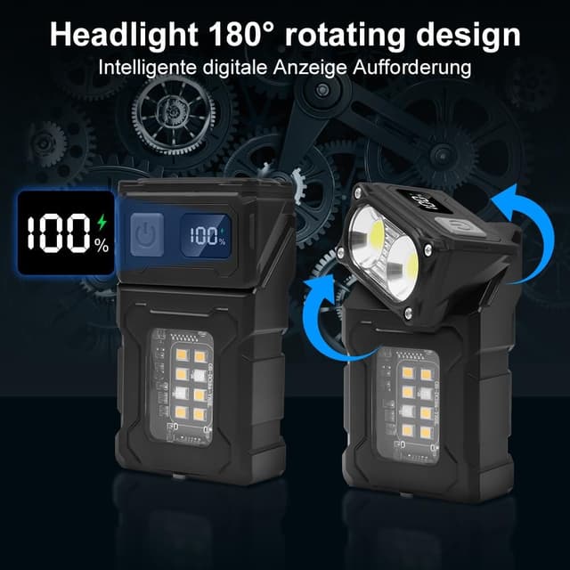 Detalle 2 de flintronic Lampe de poche rechargeable USB C mini LED ultra puissante à 7 modes, étanche IP45