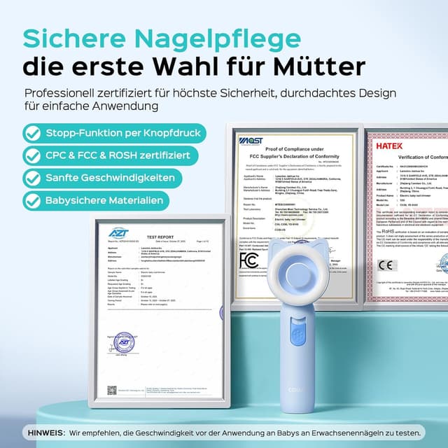 Detalle de COSLUS C50 Baby Nagelpflegeset 16-in-1