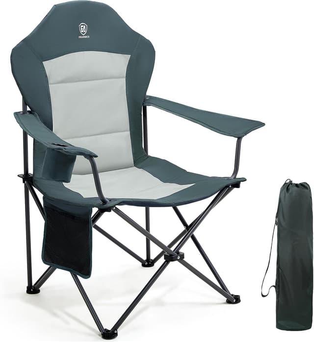Detalle de EVER ADVANCED Luxus Campingstuhl faltbar mit hoher Rückenlehne, bis 160 kg Belastbarkeit