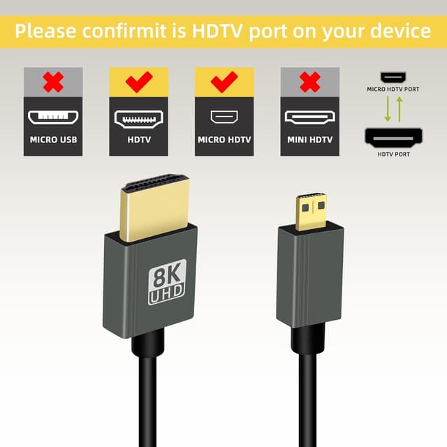 Thumbnail 6 de RIIEYOCA 8K Micro HDTV Cable 0.3–0.7m