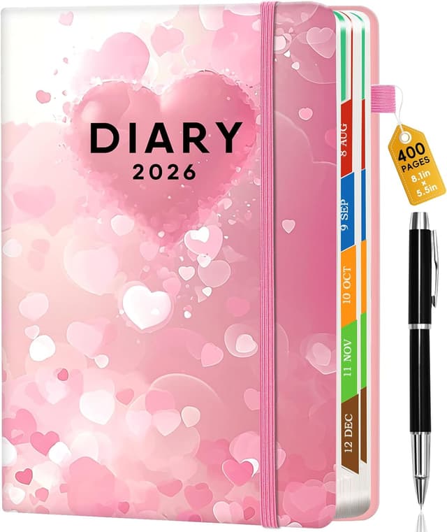 Detalle de Pcuntslo Agenda 2026 semainier A5 (janvier à décembre 2026) – 200 feuilles/400 pages, bloc note journalier