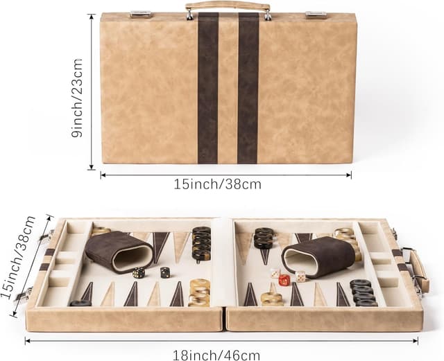 Detalle de Lingle Backgammon set 15 inch travel game