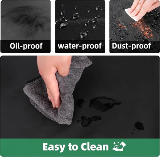 Detalle 2 de MIKI WELL Waterproof Apron (Black) – 41.3 Inch Heavy-Duty Chemical Resistant Work Chef Apron