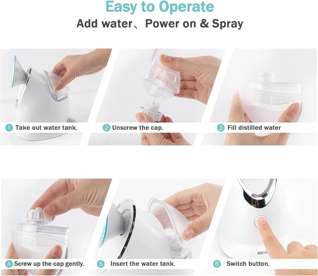 Thumbnail 4 de EZBASICS Gesichtsdampfer Nano Ionic 1 Pack 🌫