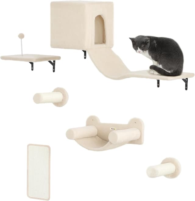 Imagen de PawHut Escalada de pared para gatos 6 piezas en OfertitasTOP