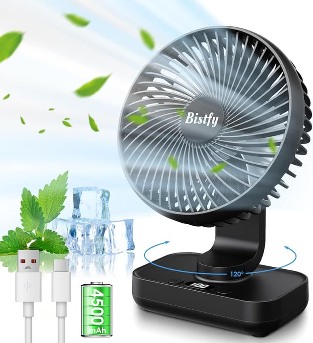 Imagen de Desk Fan 4500mAh Auto Oscillating Table Fan en OfertitasTOP