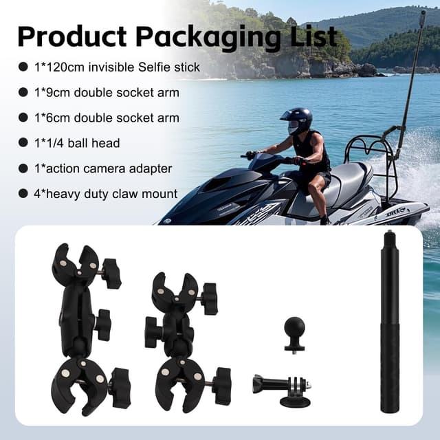 Thumbnail 6 de HAFOKO Motorcycle Camera Mount Kit 47"