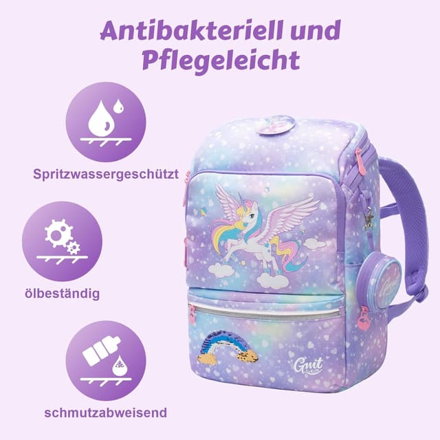 Detalle 2 de GMT for Kids Schulranzen Set 6-teilig (22 l) – ergonomische, ultraleichte Schultasche für 1.–4. Klasse