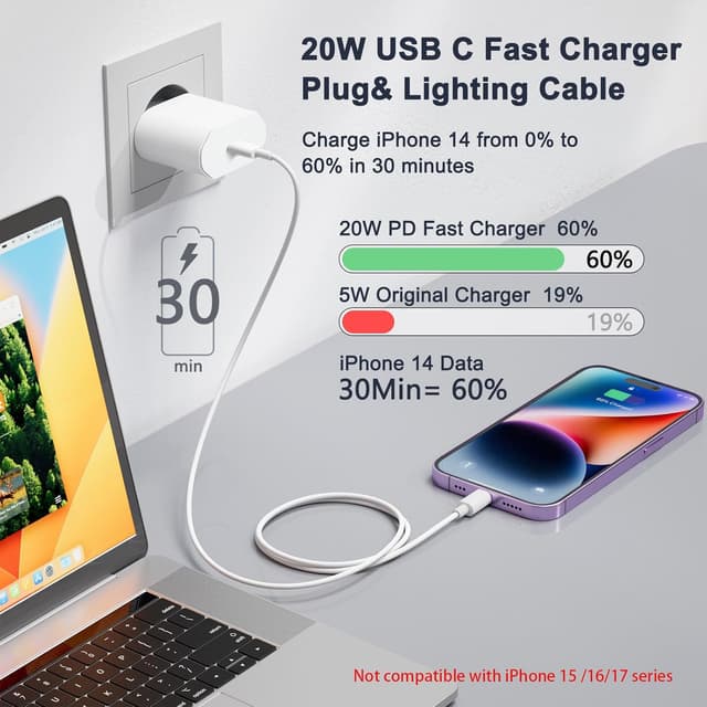 Thumbnail 1 de UWECAN 20W Cargador rápido para iPhone