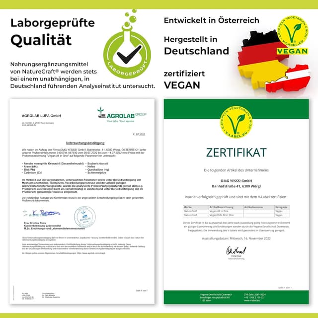 Detalle de Vegan All-in-One Multikomplex mit B12, D3, K2, Folsäure, Zink, Eisen, Selen & Jod – 120 Kapseln