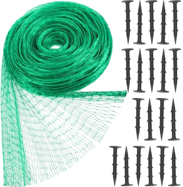 Detalle de 4x6m Garden Netting Mesh – Bird Netting Kit with 20 Ground Pegs (11cm) for Veg Patches & Fruit