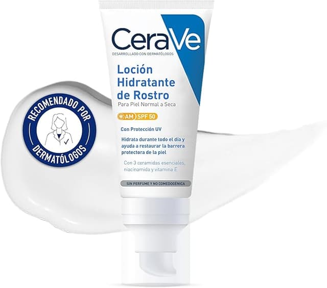 Imagen de CeraVe Loción Hidratante Facial SPF 50 🌞 Para Piel Normal a Seca en OfertitasTOP