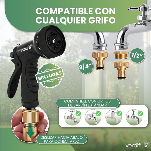 Thumbnail 4 de Verdiflux Manguera Jardin 15 m para riego 🌿