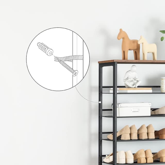 Detalle 2 de HOOBRO Scarpiera a 10 ripiani EBF110XJ01, fino a 27/36 paia con ripiani metallici inclinabili