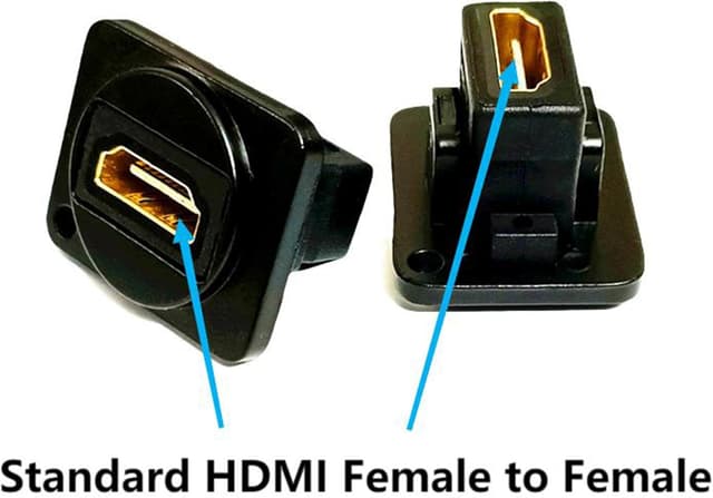 Detalle 2 de SHANFEILU HDMI Straight D-Type Panel Mount Adapter (Coupler, female-to-female, screw fixings)
