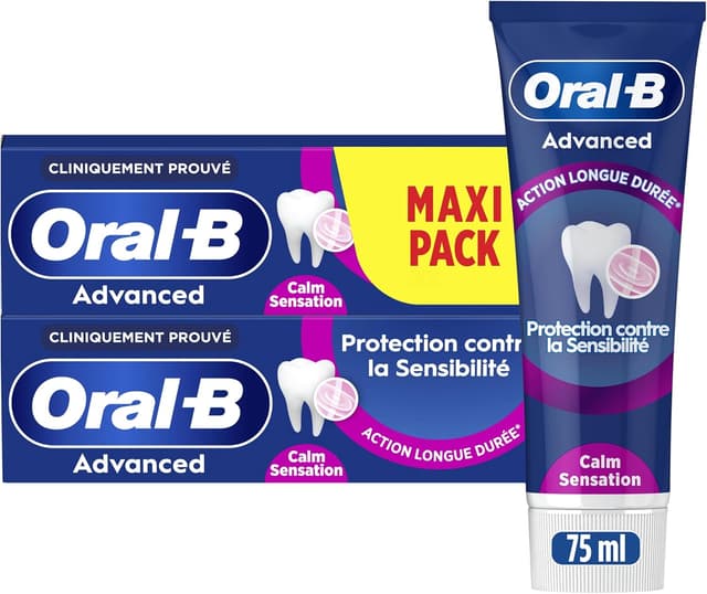 Detalle de Oral-B Dentifrice dents sensibles Professional Protection – arôme Eucalyptus Menthe poivrée, pack 2 x 75 ml