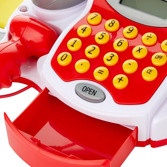 Detalle de Theo Klein 9373 Registratore di cassa supermercato elettronico con scanner, bilancia e accessori