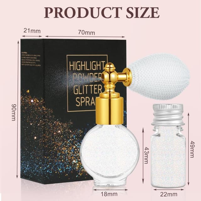 Detalle 2 de AOOWU Spray Purpurina Corporal ✨ Maquillaje Festival