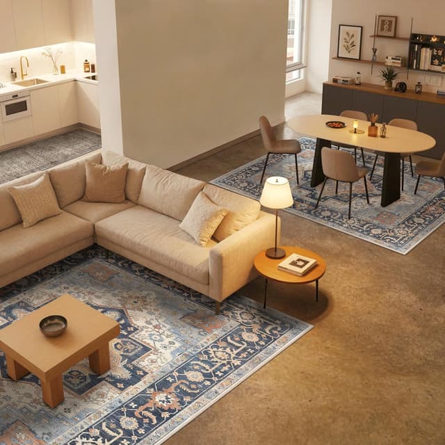 Detalle 2 de BEIMO Tapis vintage très grand lavable 200x290 cm avec envers antidérapant