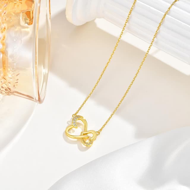 Detalle 2 de VNOX Damen Halskette mit Herzanhänger 40+5 cm